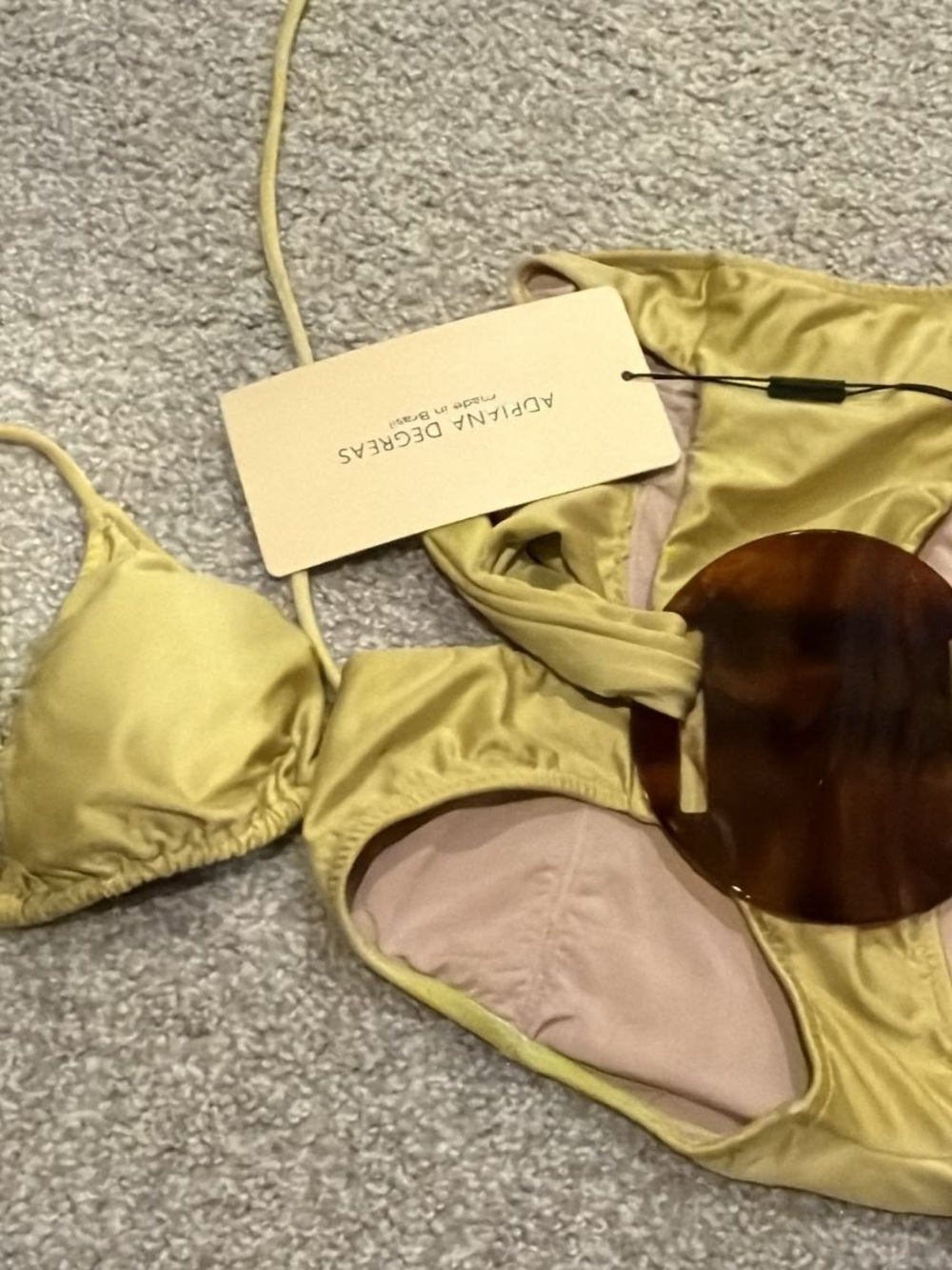 Women's Yellow Satin Bikini Set